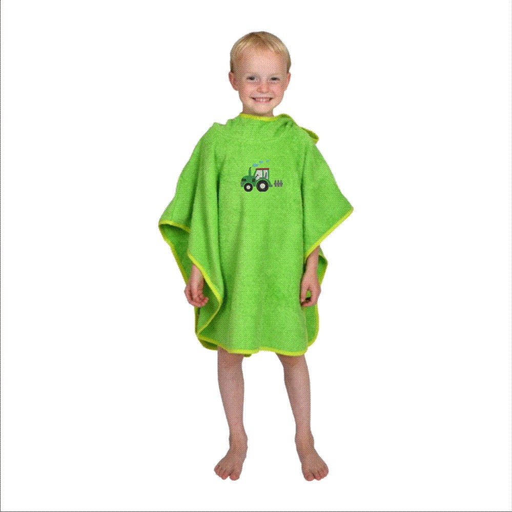 Bade-Poncho bestickt mit Traktor