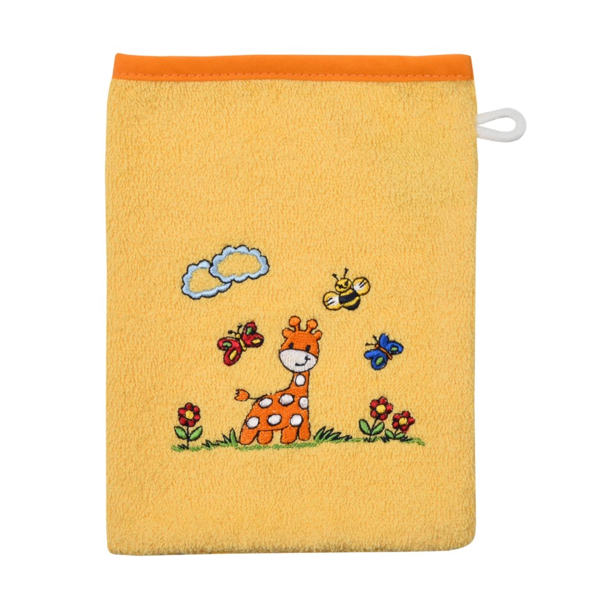 Waschhandschuh - Giraffe gelb