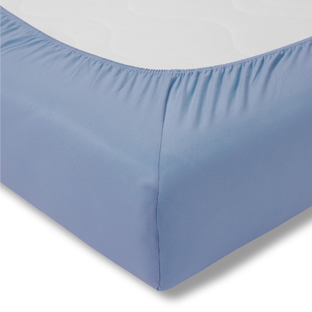 Spannbetttuch Kinder - Feinjersey 160 hellblau