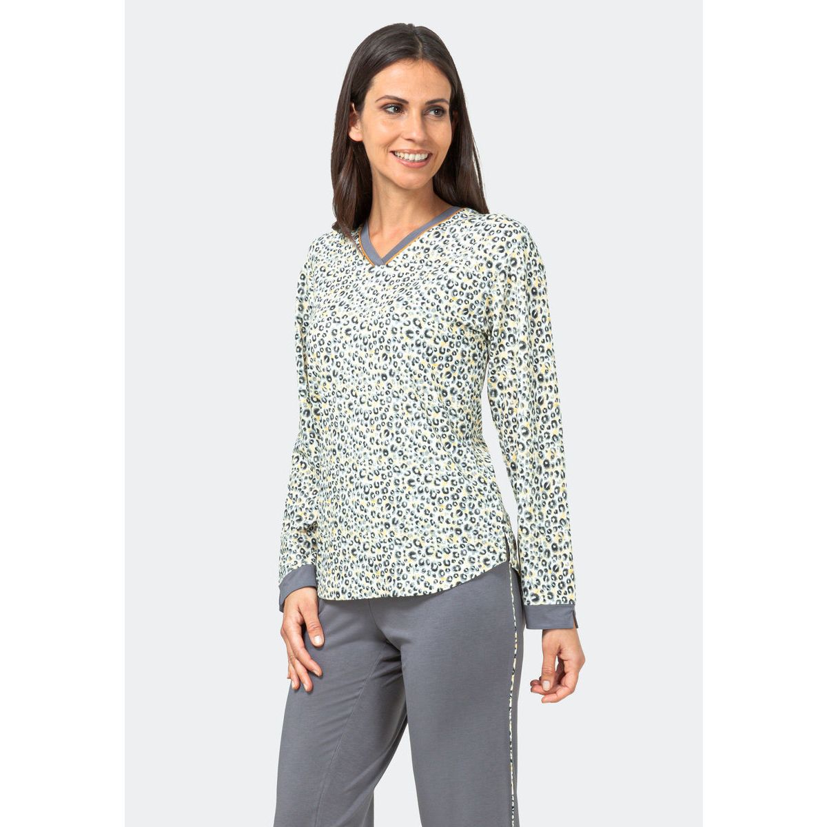Hajo Damen Pyjama 45510 Leoprint