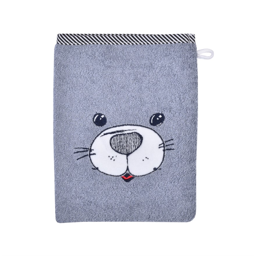 Waschhandschuh - Seehund grau