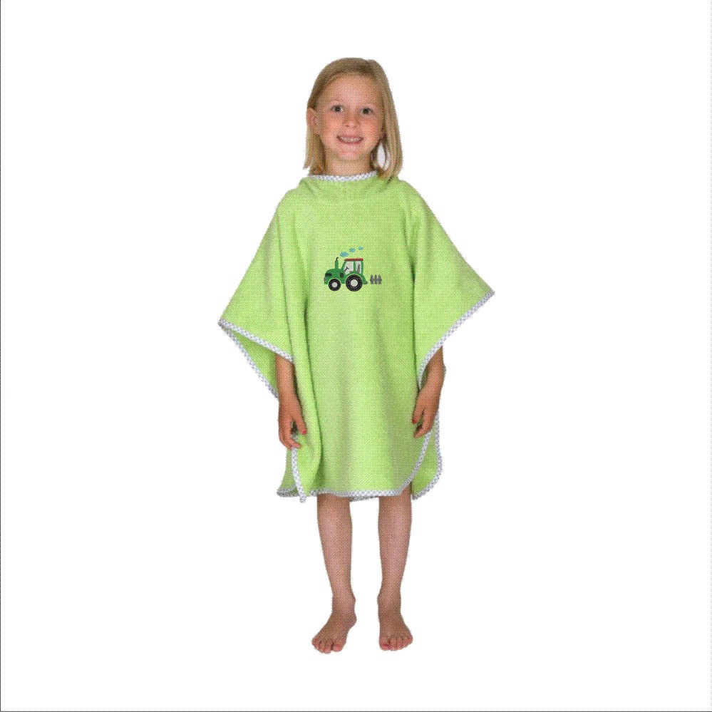 Bade-Poncho bestickt mit Traktor