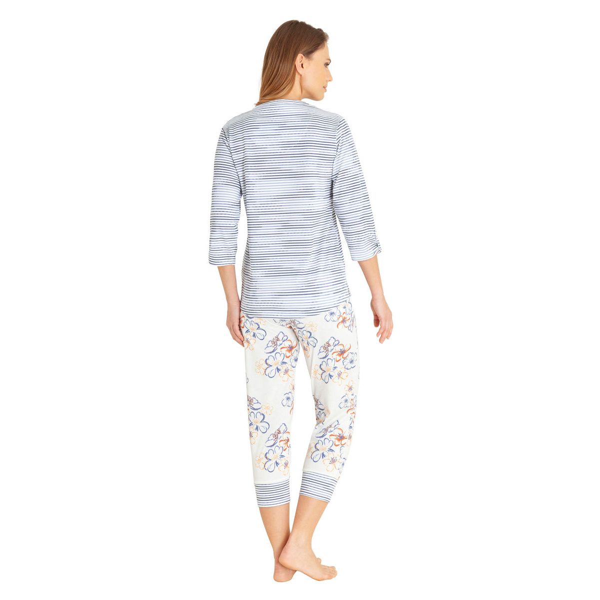 Hajo Damen 7/8 Pyjama 45322 Blüten