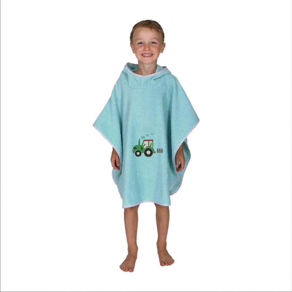 Bade-Poncho bestickt mit Traktor