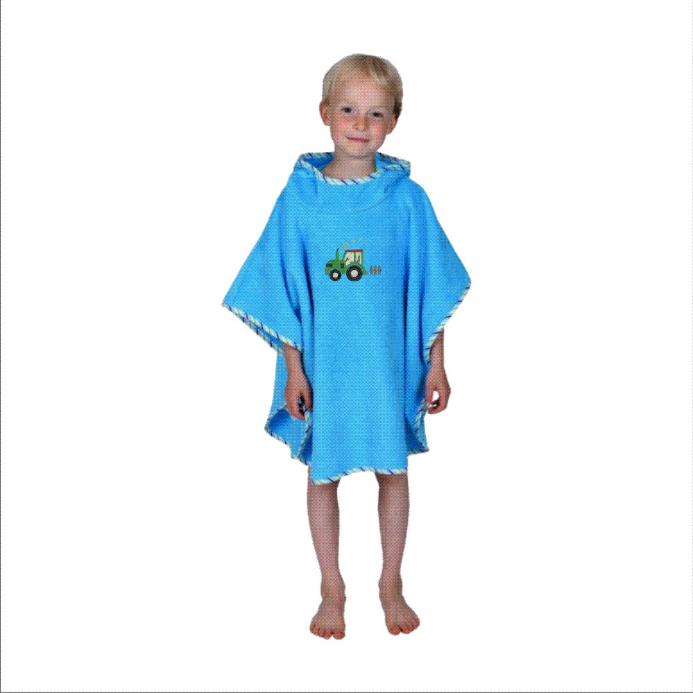 Bade-Poncho bestickt mit Traktor